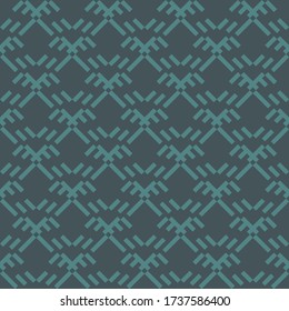 Seamless pattern. Figures, strokes ornament. Folk wallpaper. Shapes backdrop. Embroidery background. Tribal motif. Ethnic mosaic. Textile print, web design, abstract illustration. Vector artwork.