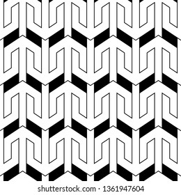Seamless pattern. Figures wallpaper. Arrows background. Ethnic motif. Simple ornament. Folk image. Arrow shapes backdrop. Digital paper, textile print, web design, abstract.