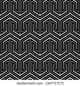 Seamless pattern. Figures wallpaper. Ethnic motif. Arrows background. Curves ornament. Folk image. Arrow shapes backdrop. Digital paper, textile print, web design, abstract