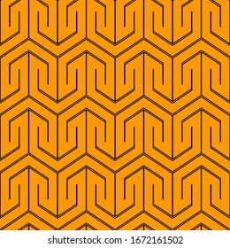 Seamless pattern. Figures wallpaper. Ethnic motif. Arrows background. Curves ornament. Folk image. Arrow shapes backdrop. Digital paper, textile print, web design, abstract