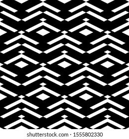 Seamless pattern. Figures wallpaper. Rhombuses, chevrons, parallelograms ornament. Ethnic motif. Simple shapes background. Geometric backdrop. Digital paper, textile print, web design, abstract.