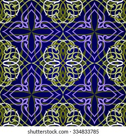 Seamless pattern with filigree multicolor ornament.Background with oriental motifs.Vector illustration