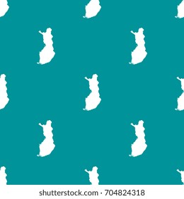 seamless pattern filled with maps of finland. white country silhouettes on blue background