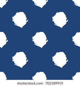 seamless pattern filled with maps of sierra leone. white silhouettes on blue background