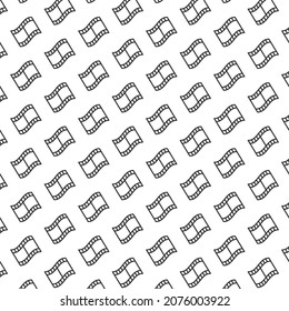 Seamless pattern of film in white background with mini doodle (icon). Vector Illustration