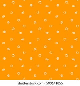 seamless pattern, finance, money, orange vector background