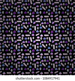 Seamless pattern finance pattern. Vector illustration. Use for logos, print products. Seamless with dollars and bitcoin on white, black and pink background.