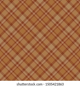 Seamless pattern in fine autumn brown colors for plaid, fabric, textile, clothes, tablecloth and other things. Vector image.  