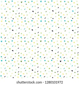 Seamless pattern, fine details, geometrical design, Memphis style, wall-paper, cover, multi-colored, vector illustration