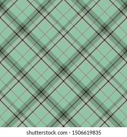 Seamless pattern in fine discreet light green, grey and black colors for plaid, fabric, textile, clothes, tablecloth and other things. Vector image. 2
