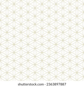 
Seamless pattern in with fine gold line. Structure of the flower of life. You can repeat the pattern. Backgroud with geometric ornament for fabric, textile, cover, wrapping paper, banner, web. Vector