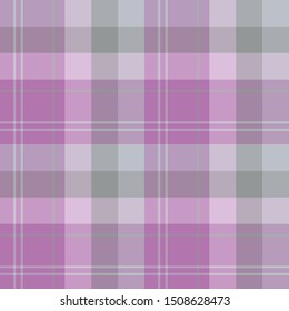Seamless pattern in fine grey, lilac and pink colors for plaid, fabric, textile, clothes, tablecloth and other things. Vector image. 