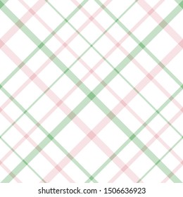 Seamless pattern in fine light pink, green and white colors for plaid, fabric, textile, clothes, tablecloth and other things. Vector image. 2