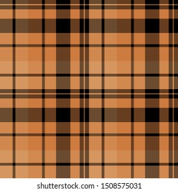 Seamless pattern in fine orange and black colors for plaid, fabric, textile, clothes, tablecloth and other things. Vector image. 