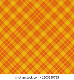 Seamless pattern in fine orange and yellow colors for plaid, fabric, textile, clothes, tablecloth and other things. Vector image. 