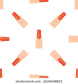 Patrón de dedos sin fisuras con uñas rojas perfectamente pulidas, ideal para proyectos de belleza y moda