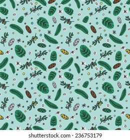 Seamless pattern with fir branches 1