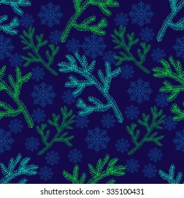 seamless pattern with fir branches 1