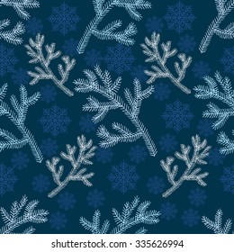 seamless pattern with fir branches