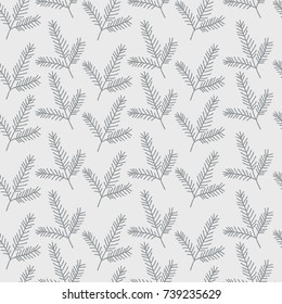 Seamless pattern with fir branches