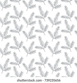 Seamless pattern with fir branches