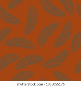 Seamless pattern with fir branches. Editable vector illustration.