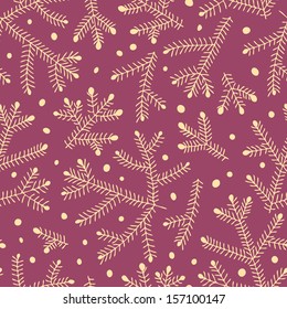 Seamless pattern with fir branches. Vector illustration.