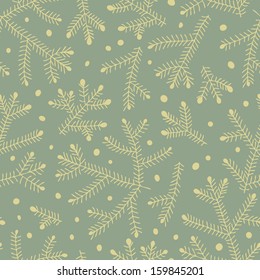 Seamless pattern with fir branches. Vector illustration.