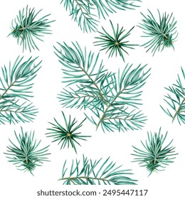 Seamless pattern with  fir branches for wallpaper, gift paper, patterns, textiles, greeting cards.
