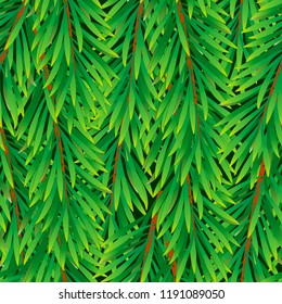 seamless pattern of fir tree branches