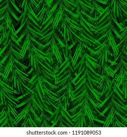 seamless pattern of fir tree branches