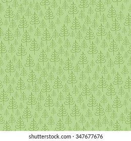 Seamless pattern with fir trees. Can be used for wallpaper, pattern fills, greeting cards, webpage backgrounds, wrapping paper, scrap booking or fabric. Vector illustration. EPS 10.