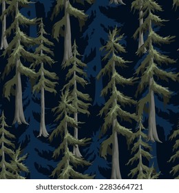 Seamless pattern with fir trees. Vector