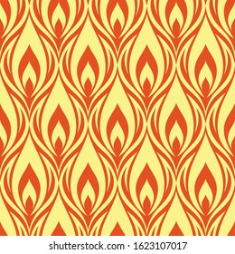Seamless pattern with fire elements. Vector illustration