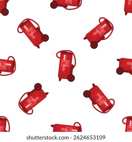 Seamless pattern of fire extinguishers, essential safety equipment for preventing and controlling fires in various settings