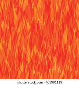 Seamless pattern with fire. Hand-drawn red and orange flame pattern.