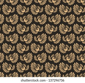 Seamless pattern with firebird. Great for invitations, cards, backgrounds, surface textures.