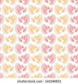 Seamless pattern with firebird. Great for invitations, cards, backgrounds, surface textures.