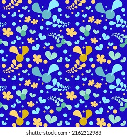 Seamless pattern with fireflies, looks great on white background also. Suits as wallpaper, print, card, banner or anything with colorful atmosphere.