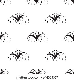 Seamless pattern with fireworks in simple scandinavian style  for scrap booking, wrapping paper and creative design. Vector illustration