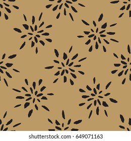 Seamless pattern with fireworks in simple scandinavian style  for scrap booking, wrapping paper and creative design. Vector illustration