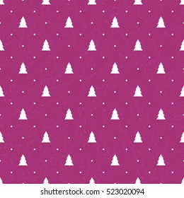 Seamless pattern with firs for web, print, wallpaper, packaging, wrapping, background for invitation, greeting card or holiday decor. Christmas decorative pattern.