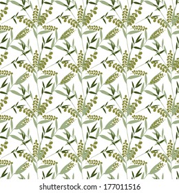 Seamless pattern first spring grass. Grass and circles. Vector