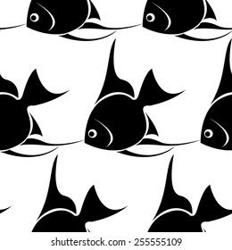 Seamless pattern with fish 1. Vector illustration