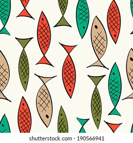 A seamless pattern with fish