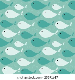 Seamless pattern with fish