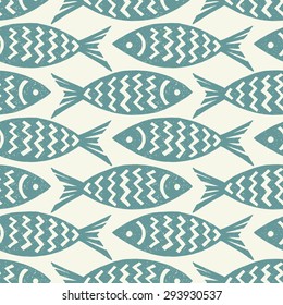 Seamless Pattern With Fish.