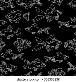 Seamless pattern with fish.