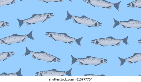 Seamless pattern with fish