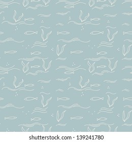 Seamless pattern of fish. Abstract texture, elements for your design.